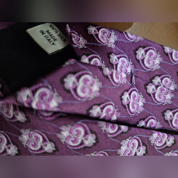 Valentino Italian Silk Tie Used Purple Pink - Picture 3 of 8